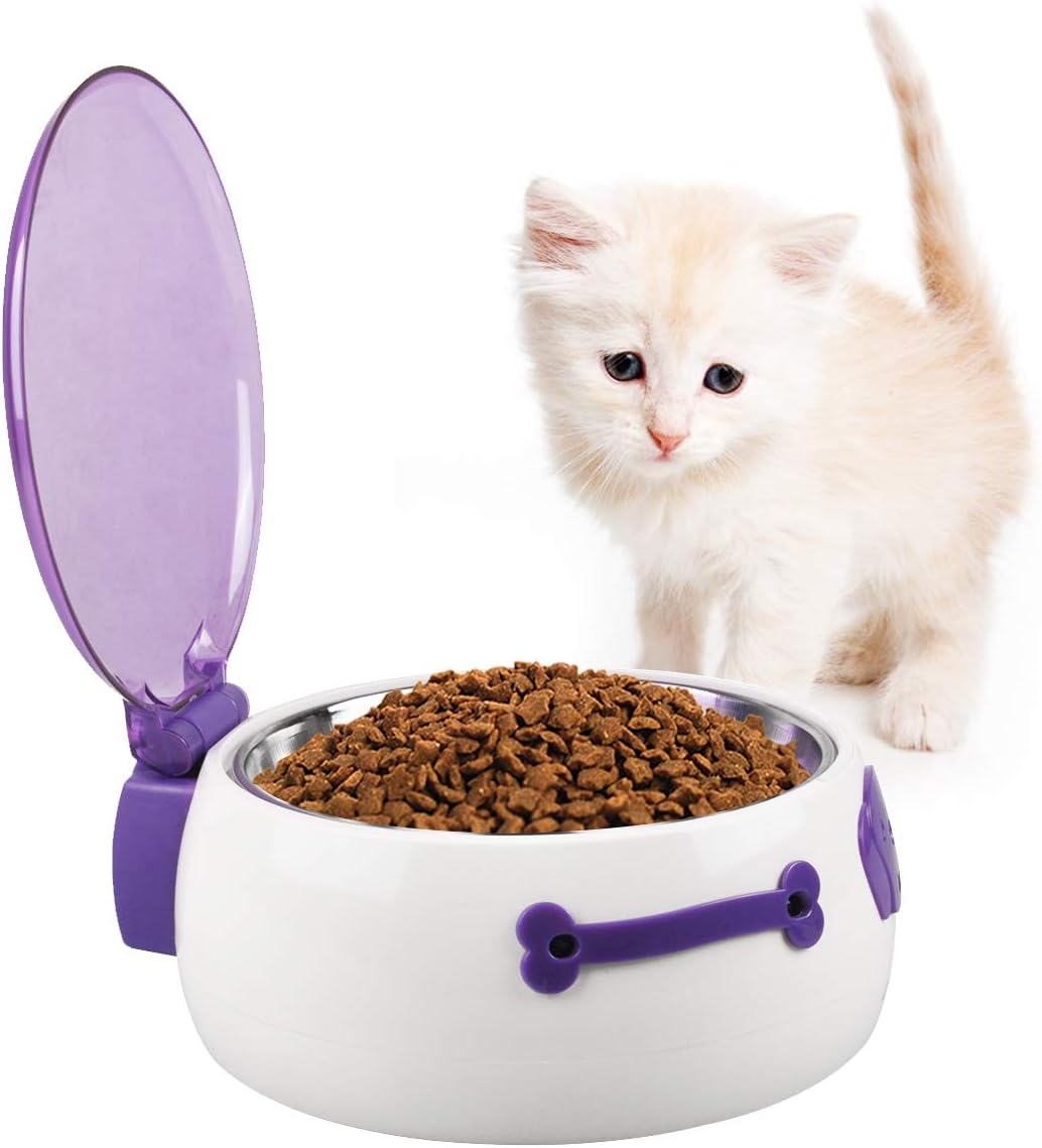 Automatic Pet Bowl, Dog Cat Feeder Infrared Sensor Operated, with Removable Stainless Steel Dish
