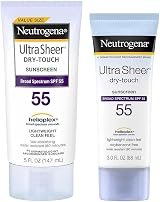 Neutrogena Ultra Sheer SPF 55 Sunscreen Lightweight Clean Feel 8 Fl Oz Face view 3