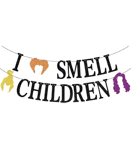 „I Smell A Child“ Halloween-Banner – Glitzernd, Für Hocus Pocus-Partys & Dekoration