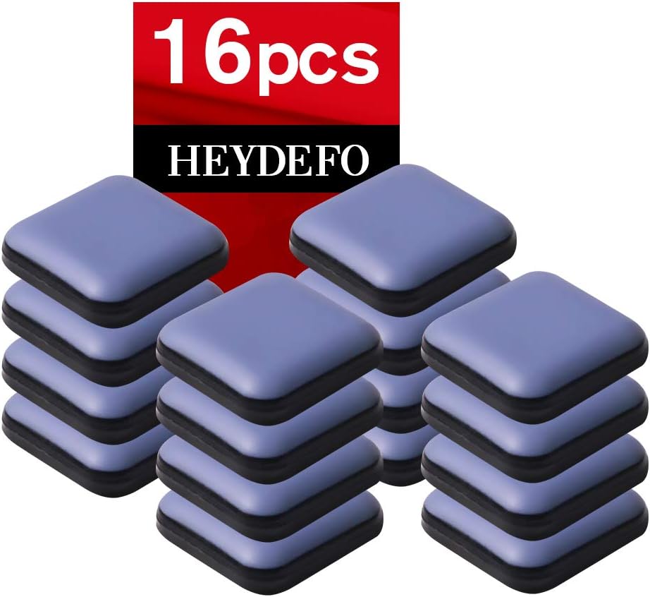 Furniture Sliders For Carpet And Hardwood Floors Adhesive Furniture Glides Self-Stick Furniture Sliders pads (square25mm, 16)