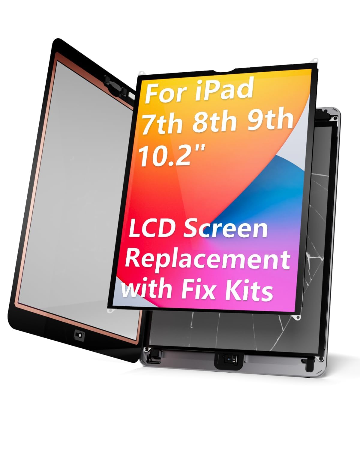 Photo 1 of LHM for iPad 7/8/9th Gen 10.2" LCD Screen Replacement Display Assembly (Model: A2197 A2198 A2200 A2270 A2428 A2429 A2430 A2602 A2603 A2604 A2605) with Repair Kits (Not Touch Glass)