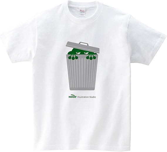 Amazon Co Jp Moof Illustration キャラクターイラスト Tシャツ モンスター Shy Green Monster Tシャツ ホワイト Xlサイズ Moof Illustration Studio 服 ファッション小物