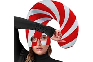 Christmas Hats for Kids - Funny Candy Cane Headwear - Stripped Face Cover Design Candy Cane Hat - for Adults Holiday Costume