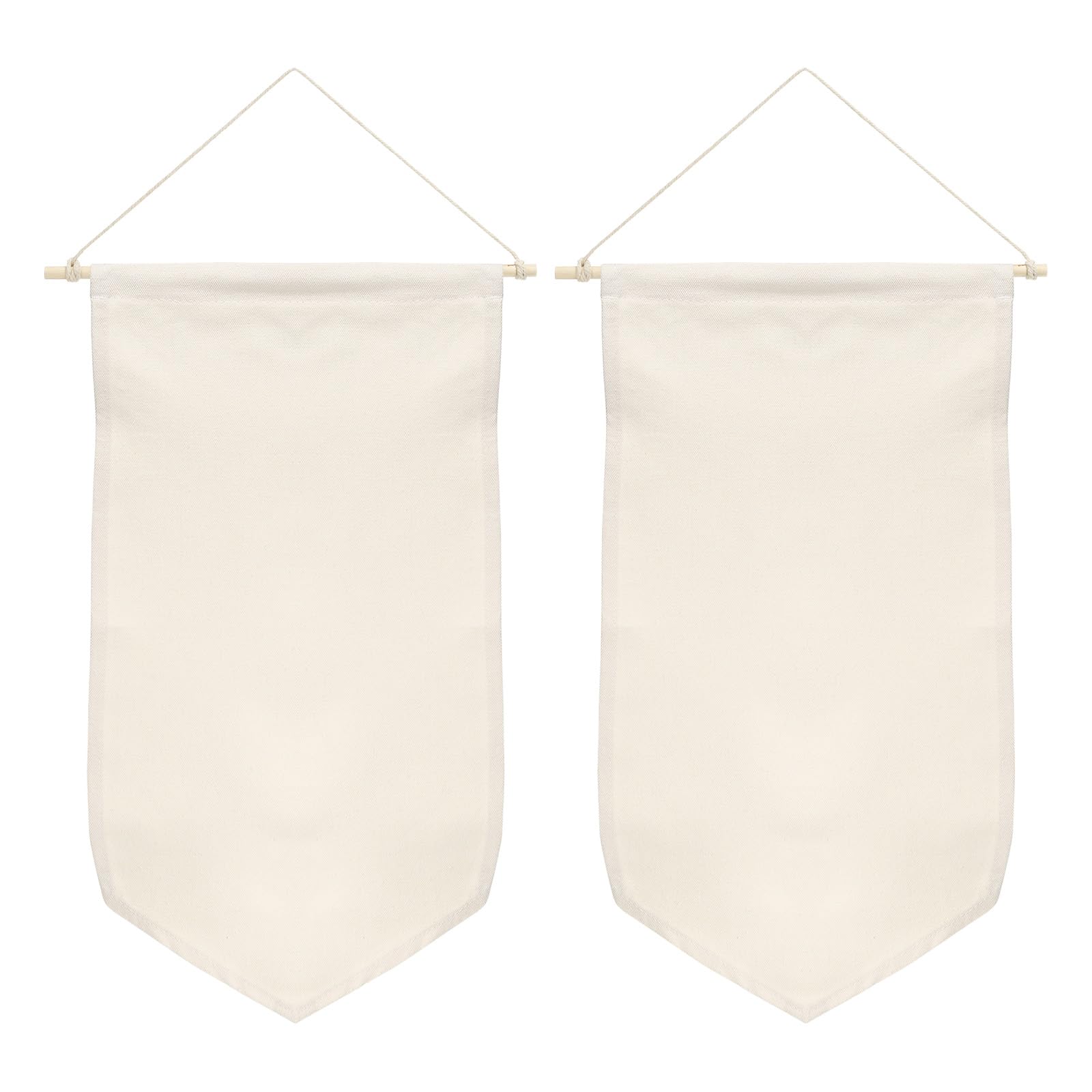PATIKIL Enamel Pin Display Banner, 2 Pack 21" Length Canvas Blank Holder Board Wall Hanging for Trading Badge Flag Collection Organizer Book Collector Case Pennant Felt Bag Box, Beige