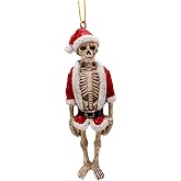 Scary Santa Claus Skeleton Halloween Skull Christmas Ornament
