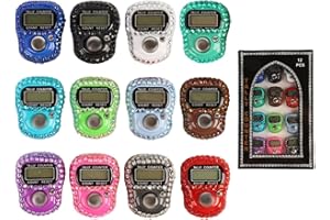 Hitopin 12PCS Electronic Finger Counter, Electronic Handheld Tally Counter, Digital Electronic Tasbeeh Counters, Manual Digit