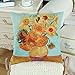 CaliTime Canvas Throw Pillow Cover Case for Couch Sofa Home Decoration Famous Picture Print 18 X 18 Inches Van Gogh Painting Still Life Vase with Twelve Sunflowers