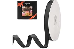 LIUYAXI 1/2" X 50 Yards Solid Black Grosgrain Ribbon, Perfect for Crafts, Wedding Decor, DIY Hair Accessories, Sewing, Gift Package Wrapping and More