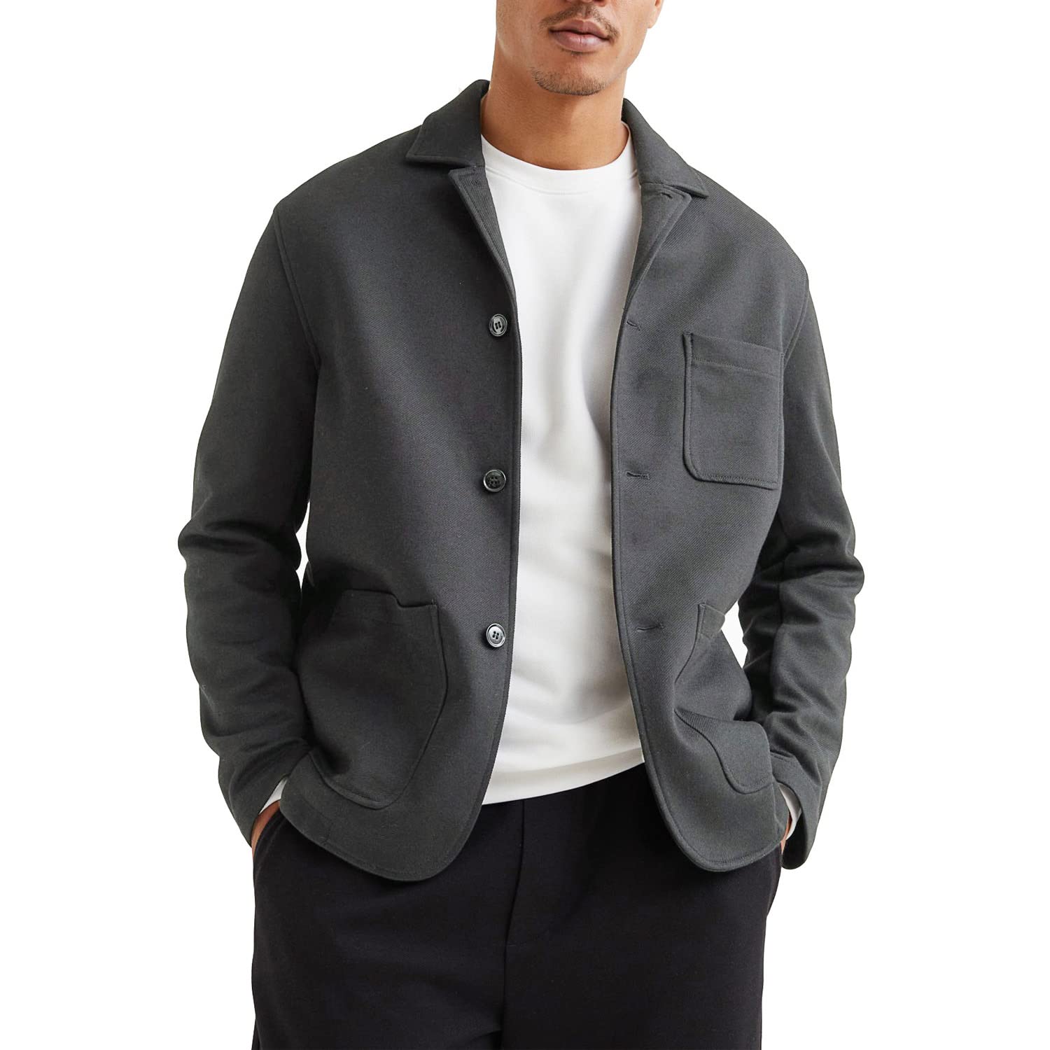Photo 1 of WZIKAI Men's Casual Sport Coat Jacket Regular Fit Lightweight Suit Jacket for Men Dark Grey XL