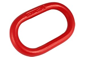 QWORK Oblong Master Link, 1 Pack, 1", 24250lbs, Grade 80 Steel Heavy-Duty Chain Lifting Ring for Rigging Lifting - Red