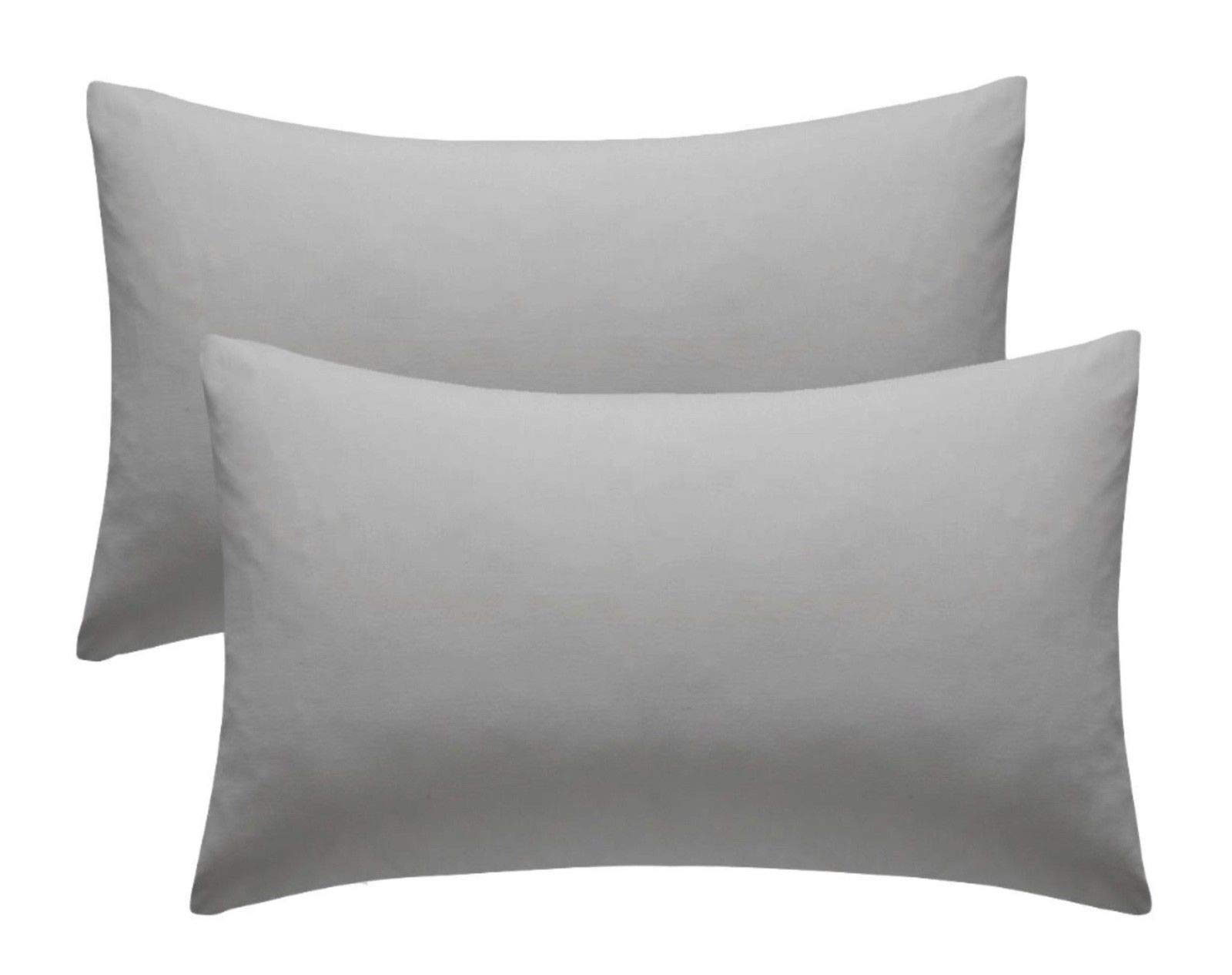 River-Neil Pillow cases 2 pack 2 x Pillow Case Cases Polycotton Housewife Pillow Pair Pack Bedroom Pillow Cover (Silver)