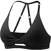 YEOREO Sports Bras for Women Open Back Workout Gym Bra Padded Medium Impact Yoga Tops with Ajustable Back Straps