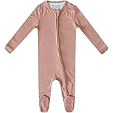 Copper Pearl Zip-Up Footie Baby Pajamas: Ultra-Soft Boys & Girls Pajamas, Premium Knit Fabric in Stylish Prints, Tag-Free with Two-Way Zipper, Sized Newborn to 24 Months, Pecan