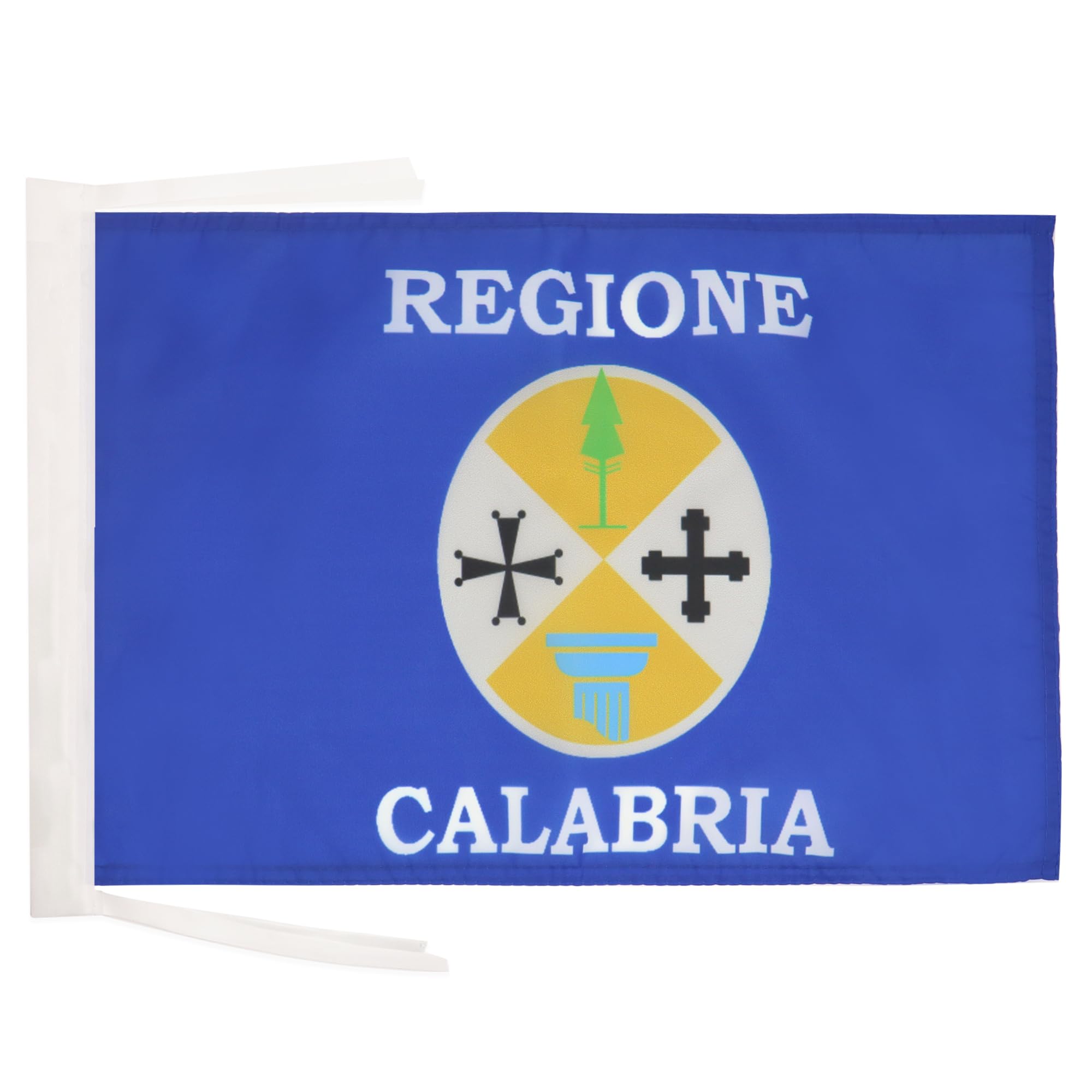 AZ FLAG - Calabria Flag - 18'' x 12'' - 100% Polyester Italy - Italian Region Small Banner with Two Cords - Fade Resistant - Vivid Colors - 18x12 in - 45x30 Cm — image 1