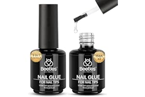 beetles Gel Polish 9 In 1 Gel Nail Glue for Clear Acrylic Nail Tips 2 Pcs 15ml Long Lasting Nail Gel Kit for False Nails Tips, Base Blooming Nail Gel, Christmas Nail Art, U V Light Required