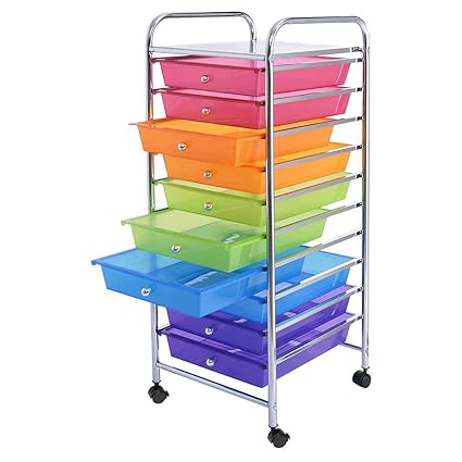 Storage Bins Baskets 10 Drawers Rolling Storage Cart Scrapbook