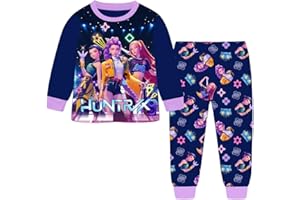 CHITOLDEDER Demon Hunters HUNTR/X Girls Pants Set Kids Music Adventure Tee Shirt 2PCS Long Sleeve Cartoon Anime Clothing Outfit