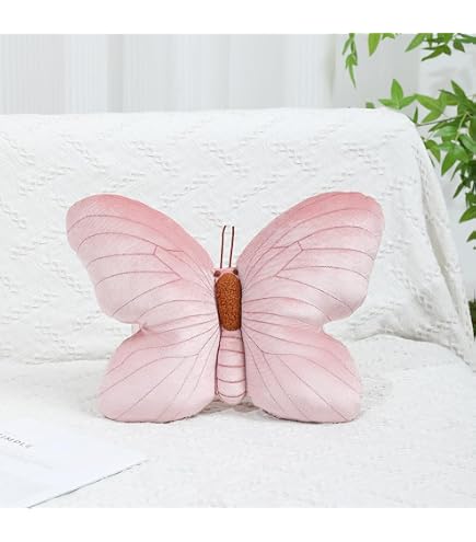 Coussin Décoratif Papillon Avec Bordure Dentelle – 45x40 Cm – Velours Doux – Pour Canapé, Lit, Bureau – Cadeau Fille, Enfant, Adulte - 9