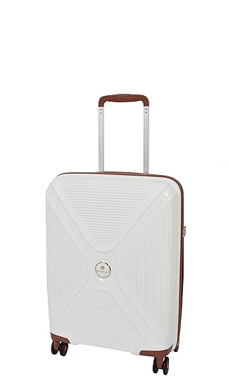 Cabin Size Super Hard Shell 4 Wheel Suitcase Tsa Lock White Carry