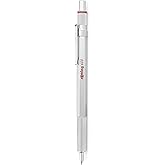 Rotring 600 Ballpoint Pen, Medium Point, Black Ink, Silver Metal Barrel, Refillable, 1 Count