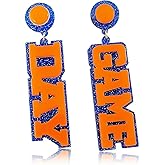 Zhang shine Sports Earrings Baseball Acrylic Basketball Orange Earrings Football Cute Dangle Earrings for Women Jewelry Gift