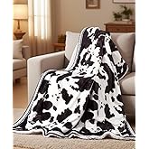 CAROMIO Heated Electric Blanket Throw, Cow Print Fast Heating Throw Blankets with LCD Controller, 6 Heat Levels & 4 Hour Auto Shut Off, ETL Certified, Machine Washable, Cow-Brown, 50" x 60"