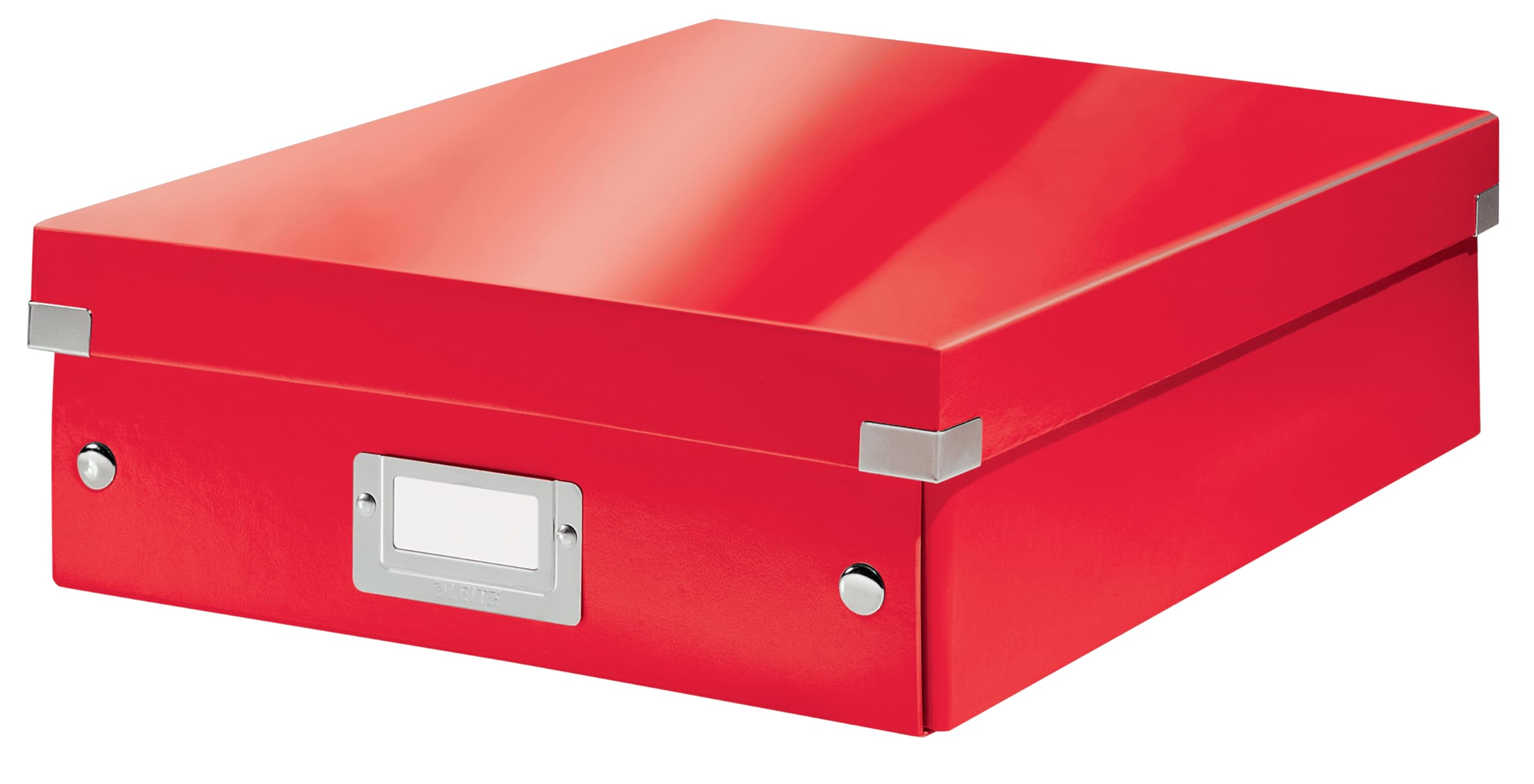 Leitz WOW Organiser Box, Click and Store Range, Medium Organiser Box, Red, 60580026