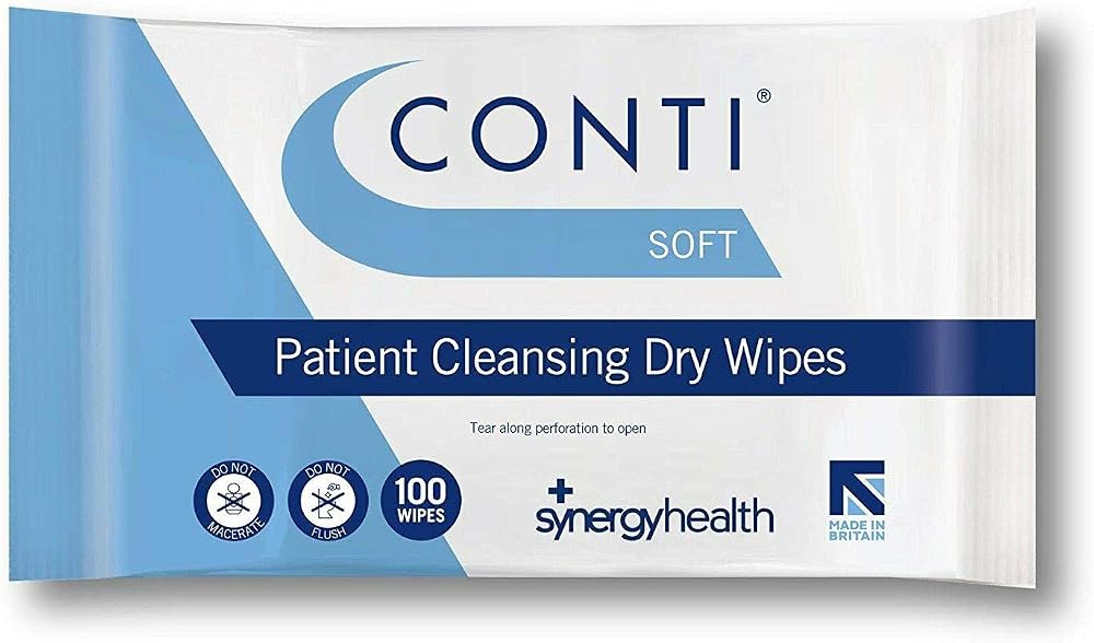 Synergy Health 10 Packs of 100 Conti Soft Large Dry Wipes