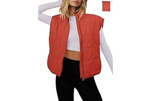 LAMISSCHE Womens Puffer Vest Winter Lightweight Quilted Jackets Sleeveless Zip Up Fall Outfits Puffy Running Coat