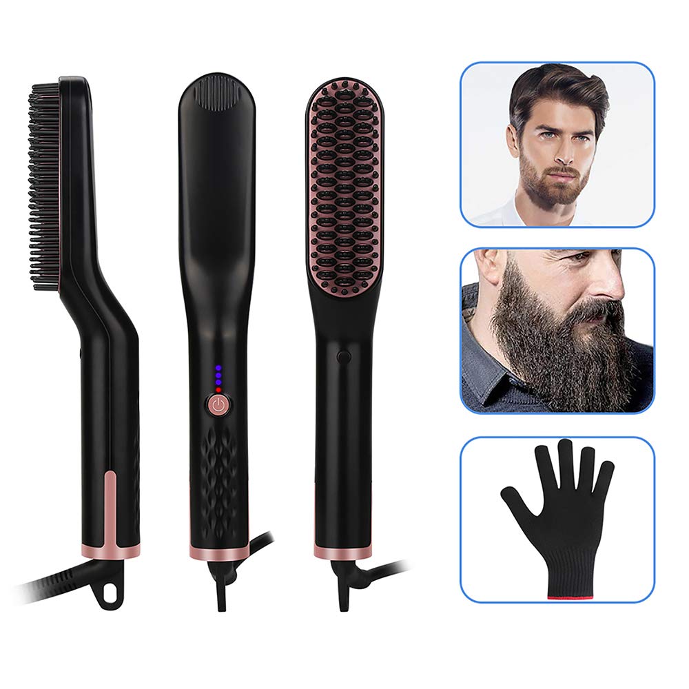 Beard Straightener Brush For Men Ionic Hair Straightening And
