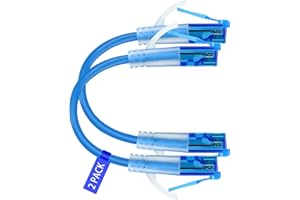 Cat 6a Ethernet Cable 0.5ft (2-Pack) - Cat6a Patch Cable, Cat 6a Patch Cable 28AWG 10Gbps for Data Centers,Cat6a Ethernet Cab