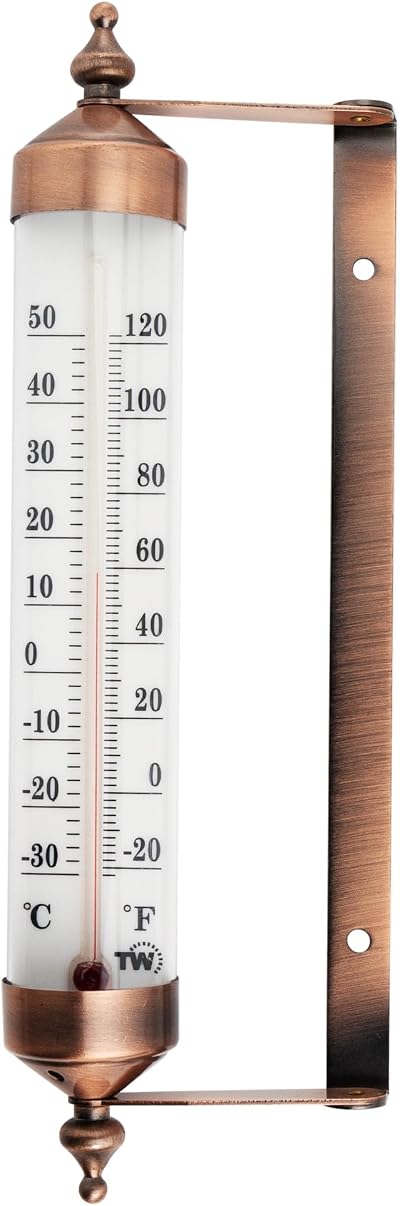 Thermometer World Outdoor Garden Thermometer Wall Mount - -30 to +50 C/F