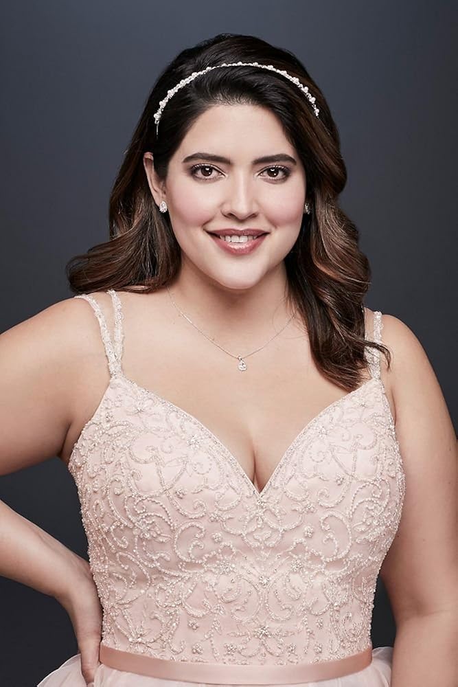 garza plus size wedding dress with double straps
