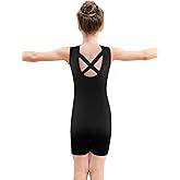 HOZIY Gymnastics Leotards for Girls with Shorts Biketards Dance Tumbling Outfits Matching Scrunchies 1-12 Years Old