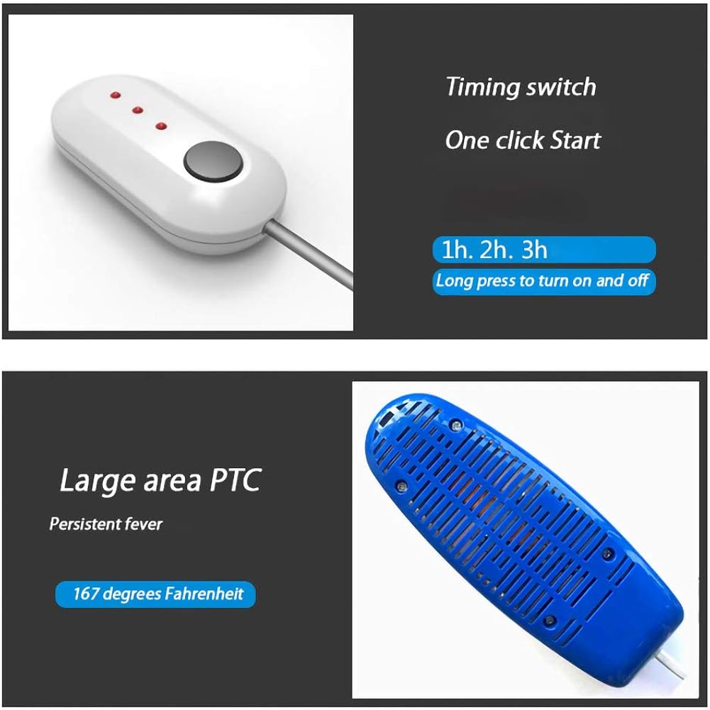 Shoe Sterilizer, 2-in-1 Shoe Dryer & Sanitizer with 8,000 Hours of Lamp Life, Fits Any Shoe Size, Boot Dryer and Shoe Sanitizer, Light Sanitizer for Hat, Footwear, Cars, Blue, Small…: Shoes