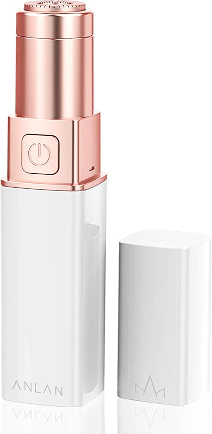 Amazon Anlan レディースシェーバー 電動 フェイスシェーバー 脱毛器 顔用 ミニシェーバー 女性用 顔剃り 産毛 ミニ ムダ毛 電池式 口紅型 無痛 お肌に優しい 男性 女性 シェーバー 内刃水洗い可能 日本語説明書付き ホワイト Anlan レディースシェーバー