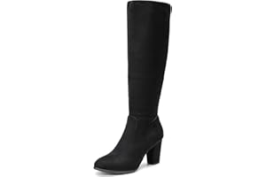 DREAM PAIRS Women's Chunky Heel Knee High Boots