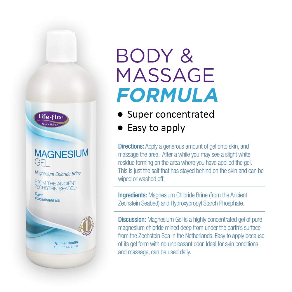 Lifeflo Magnesium Body Gel Pure Magnesium Chloride Soothes & Relaxes
