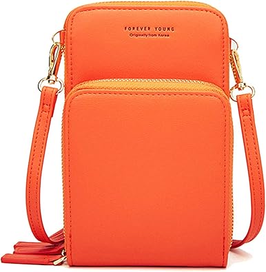Amazon Semiya ポシェット ショルダーバッグ 財布ポシェット スマホポーチ ミニバッグ ネックウォレット ネックポーチ 斜め掛け 小物入れ レディース メンズ 男女兼用 多彩 Pu製 オレンジ Semiya ショルダーバッグ