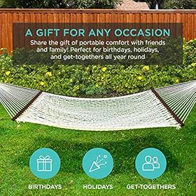 Best Choice Products 2-Person Double Hammock, Outdoor Woven Cotton Rope Hammocks for Backyard, Patio w/ Spreader Bars… 61baYzECpNL