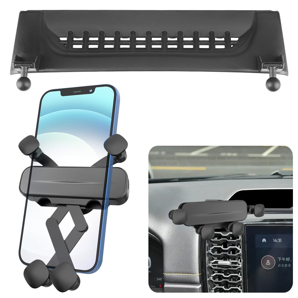 Photo 1 of LUNQIN Car Phone Holder for Ford Ranger Accessories 2024 2025 Crew Cab Raptor Auto Accessories Navigation Screen Bracket Interior Decoration Mobile Cell Phone Mount