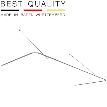PHOS Edelstahl Design, DSU1700-750W-B70, Duschvorhangstange U-Form für Badewannen, 170 x 75 cm, Wandabhängung mit Vorbeiziehf