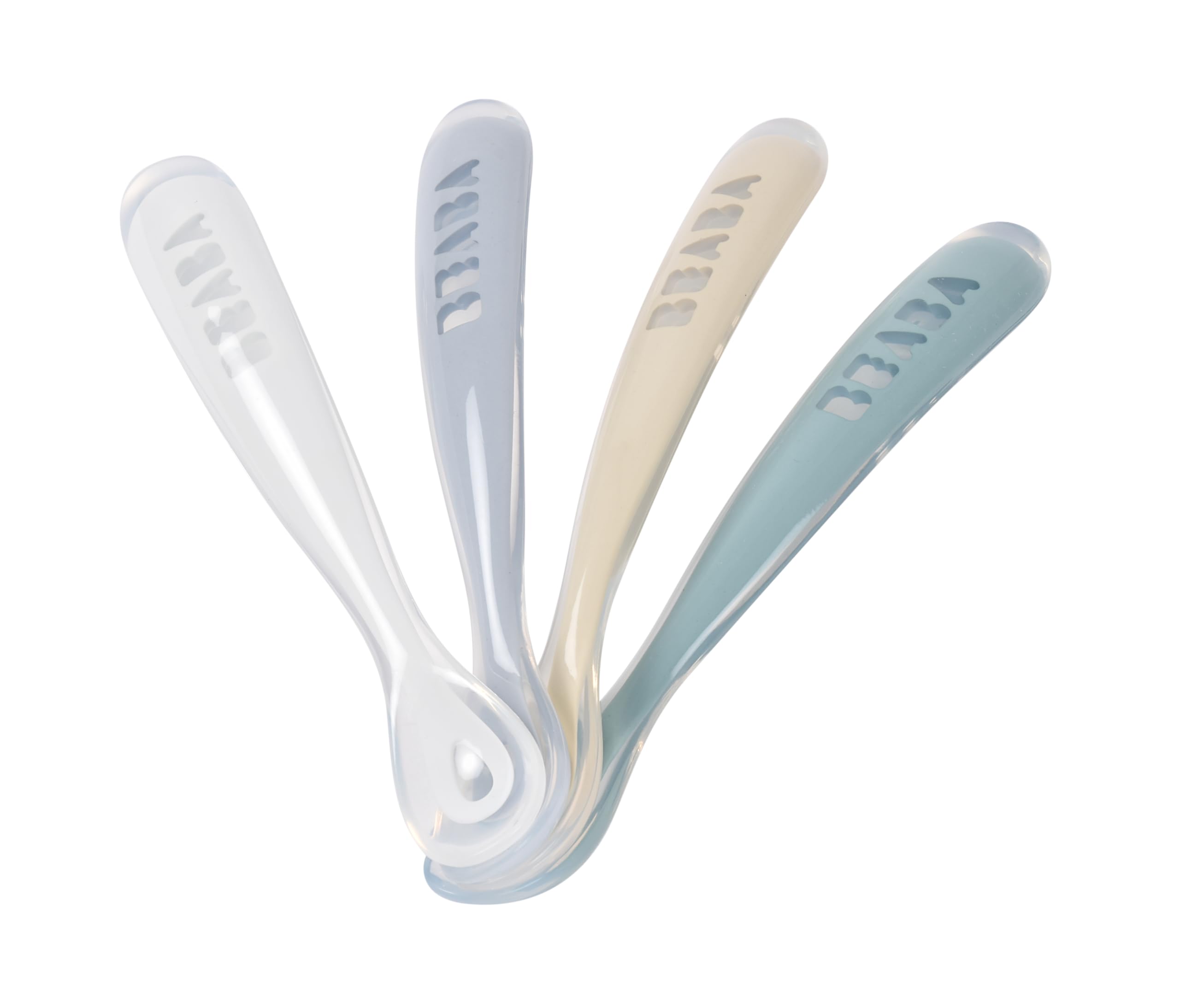 BÉABA - Baby Spoons - Silicone weaning spoon - Set of 4 - 1st stage - Rainbow