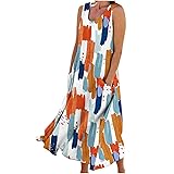 Women's Summer Cotton Linen Long Dress Sleeveless