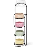 SpaceAid 4 Tier Shampoo Bar Holder for Shower, Self Draining Soap Bar Holders Caddy for Bathroom Wall and Kitchen Sink, Shampoo Bar Dish Rack, Stainless Steel Bar Soap Holder (Black)