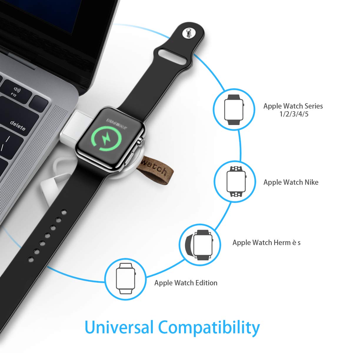 SKNONO Wireless Charger for Apple Watch, Portable Magnetic Apple Watch Charger, Compatible with iWatch1/2/3/4/5 (38mm 40mm 42mm 44mm)