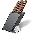 Victorinox Swiss Modern Knife Block - Knife Block with Knives - Includes Santoku Knife, Bread Knife, Chef's Knife & More - Premium Kitchen Accessories - Walnut Wood Handles, 6-Piece Set