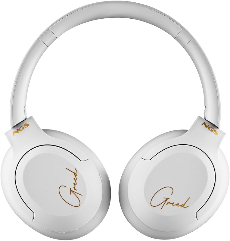 Artica Greed White - Casque Supra-aural sans Fil, Compatible avec la Technologie Bluetooth, Léger et Pliable, Microphone Intégré, Batterie 40h, Couleur Blanc