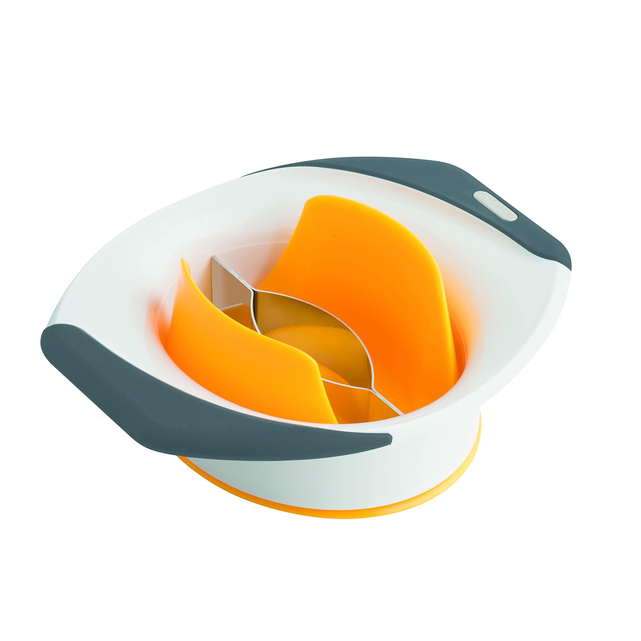 Zyliss E910017 Mango Tool Slice and Peel, Plastic/Stainless Steel, White/Grey, Mango Slicer/Cutter/Corer/Splitter, Dishwasher Safe