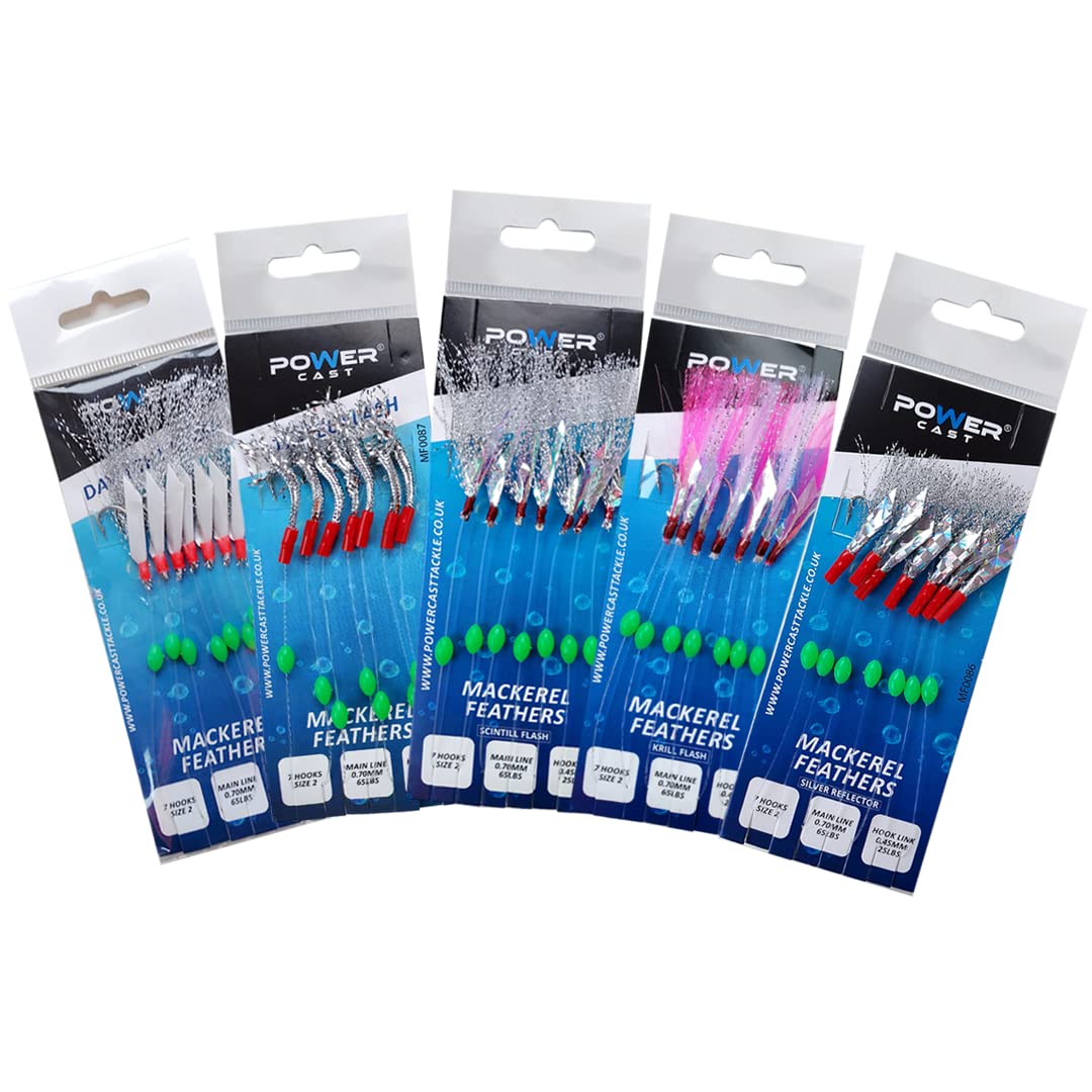 7 Hooks Mackerel Feathers (5 pack) (Mixed (1 each))
